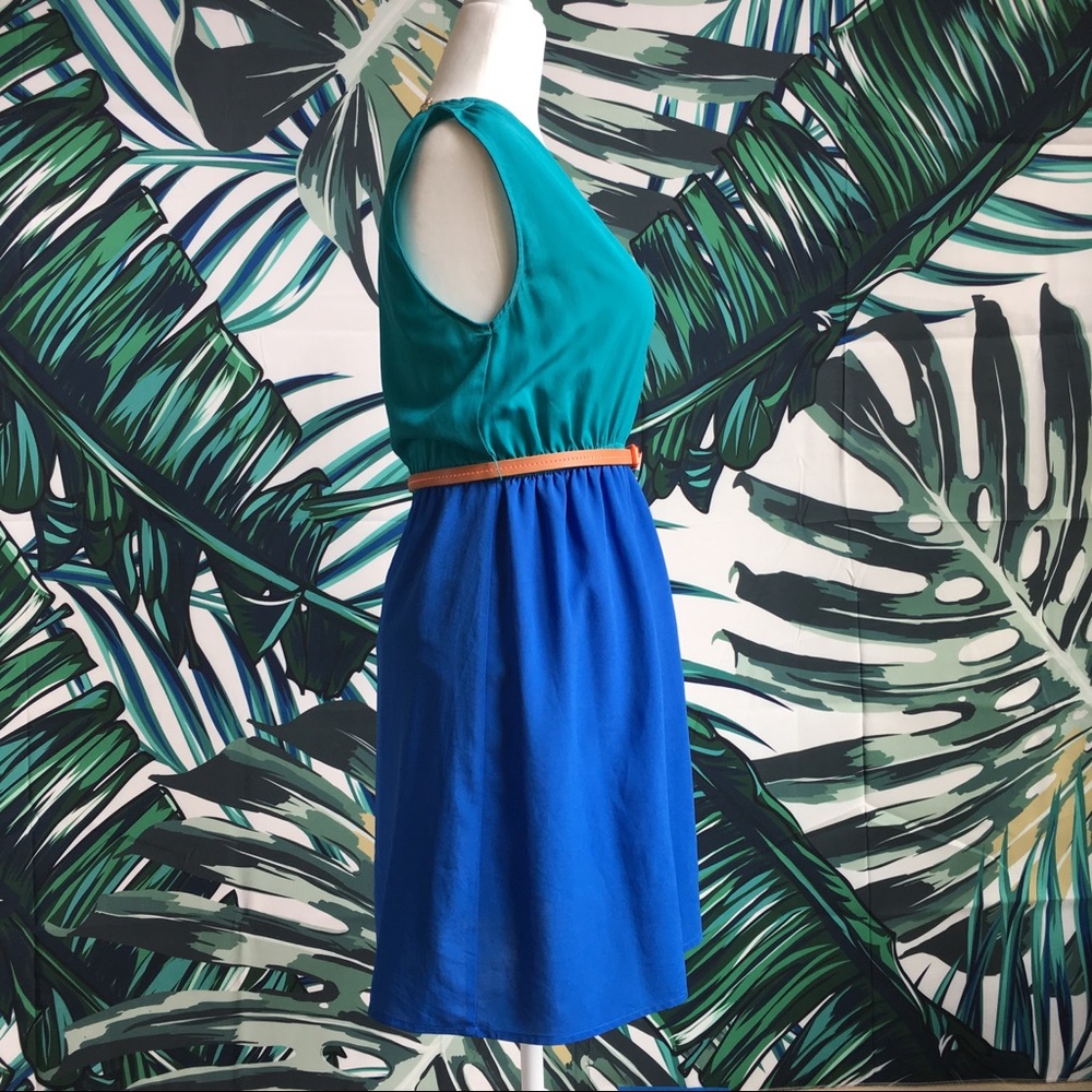 🌷SPRING SALE!🌷 Cute Sleeveless Teal Blue Dress - Picture 4 of 8